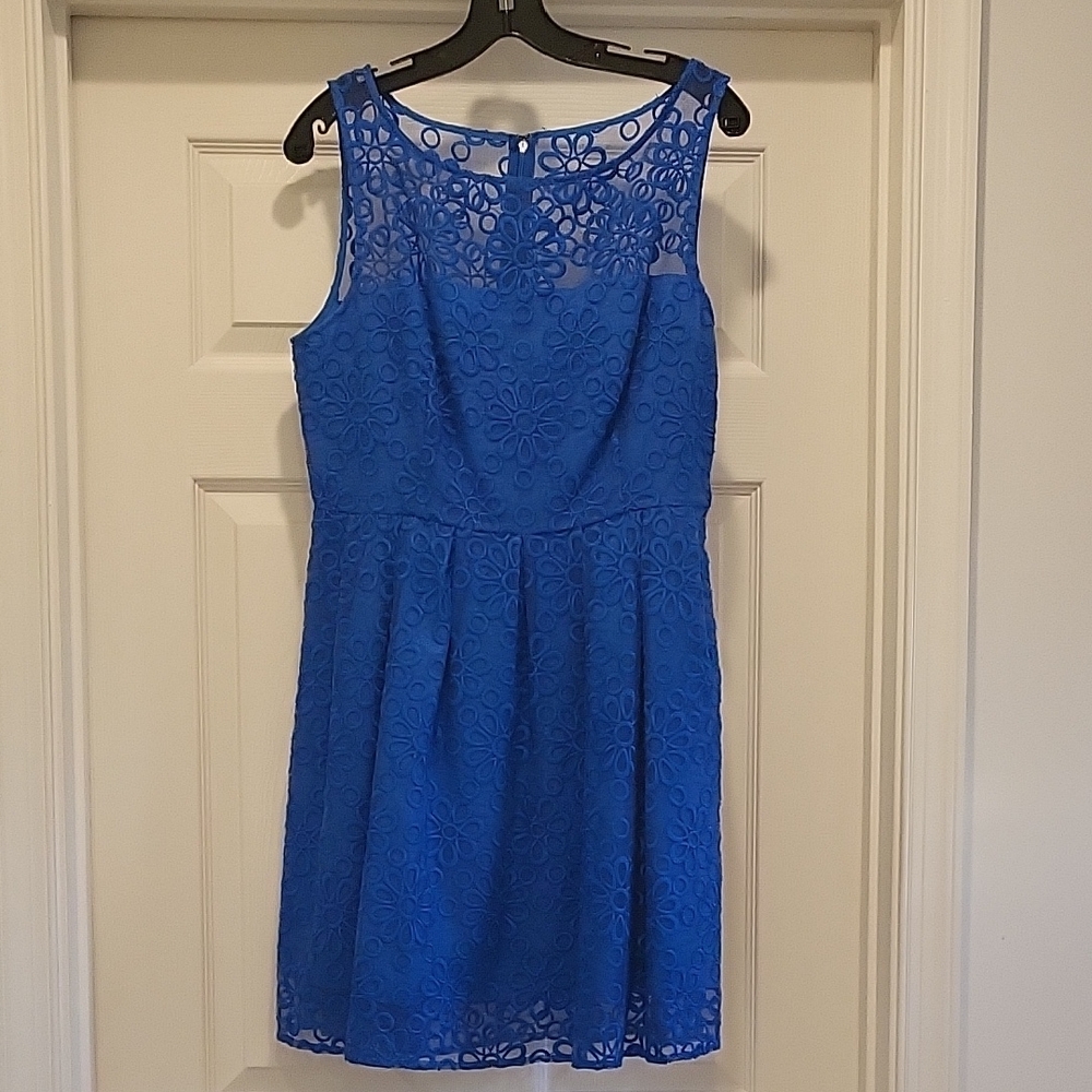 BB Dakota Blue Scoop Neck Sleeveless Sundress